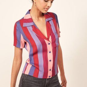 Reformation Cuba Top in Disco Stripe